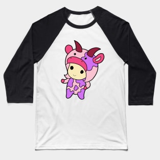 Kawaii Purple Cow - Cow Anthro Baseball T-Shirt